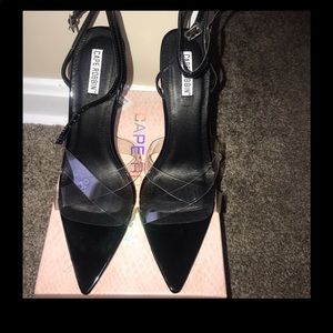 Black strapy heels